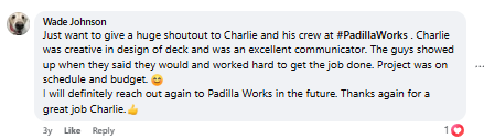 Facebook review from Wade Johnson